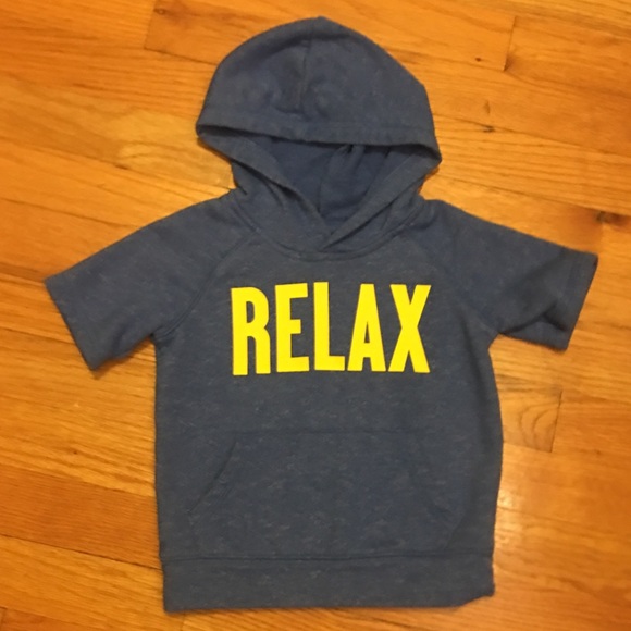 18-24 month Blue Hooded Shortsleeved Sweatshirt - Picture 3 of 5